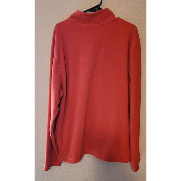 Harley Davidson 1/4th Zip Sweater Mens XLarge Orange Pullover Fleece Lightweight - Picture 4 of 6